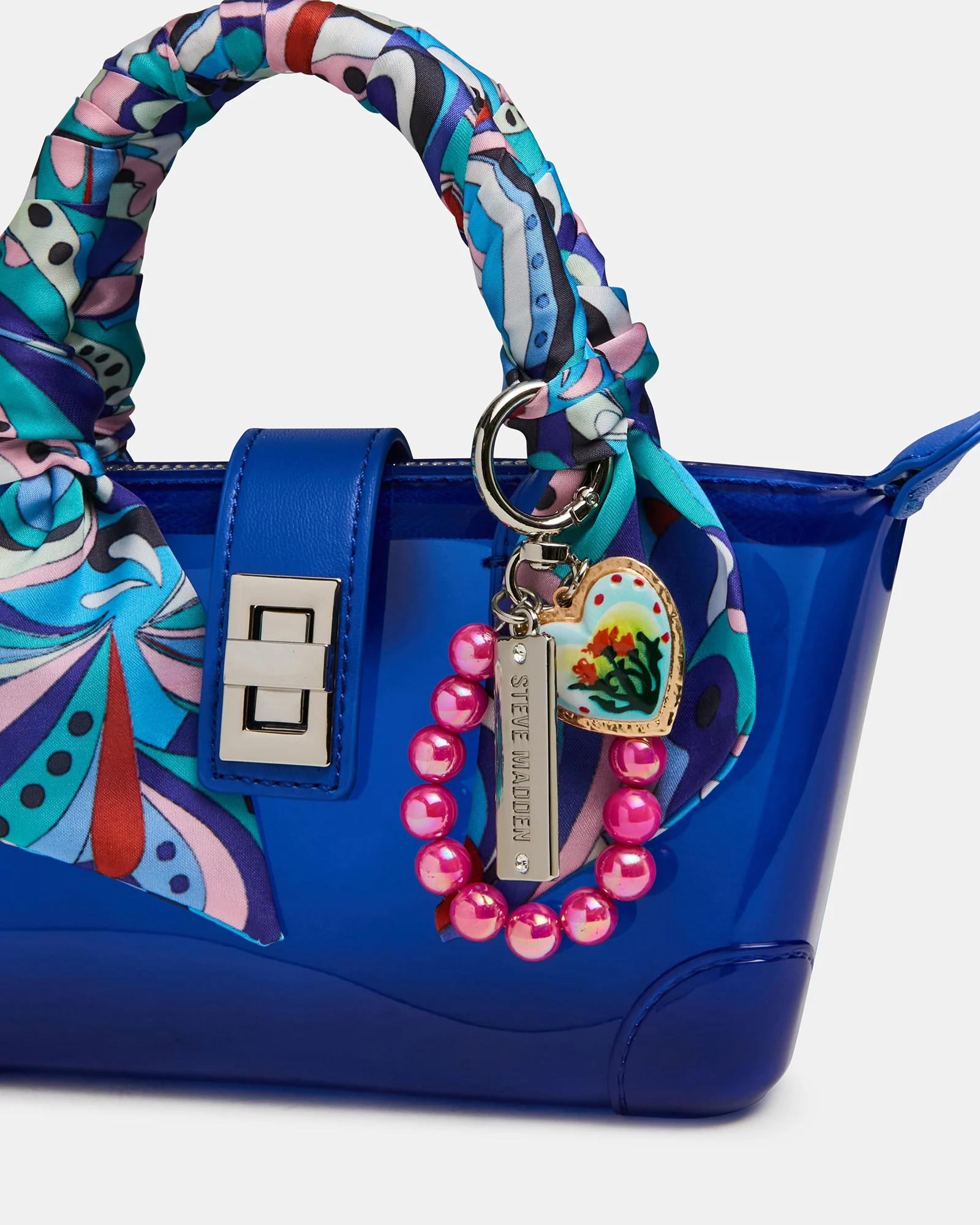 TATIANA Bag Dark Blue Jelly Mini Top-Handle Crossbody Scarf Handbag | Steve Madden (US)