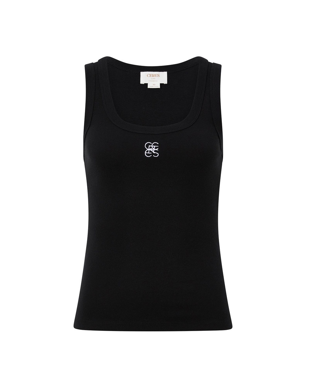 Ceres Life - Zoe Contour Rib Scoop Tank - T-Shirts & Singlets (BLACK) Zoe Contour Rib Scoop Tank | THE ICONIC (AU & NZ)