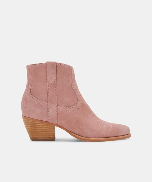 SILMA BOOTIES IN ROSE SUEDE | DolceVita.com