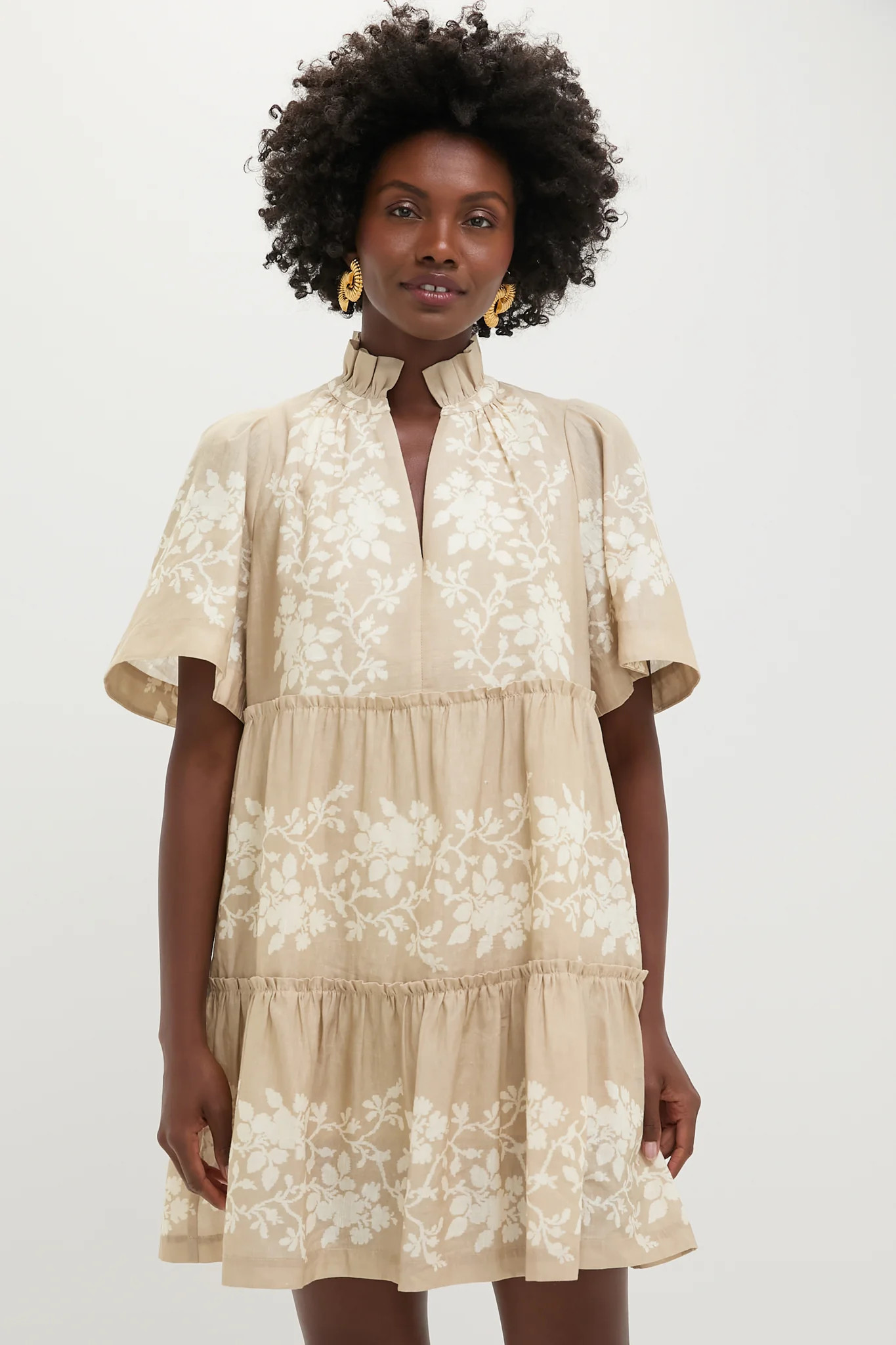 Sand Floral Stripe Crawford Dress | Tuckernuck (US)
