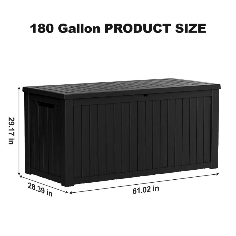 vbal 180 Gallons Water Resistant Resin Lockable Deck Box | Wayfair North America