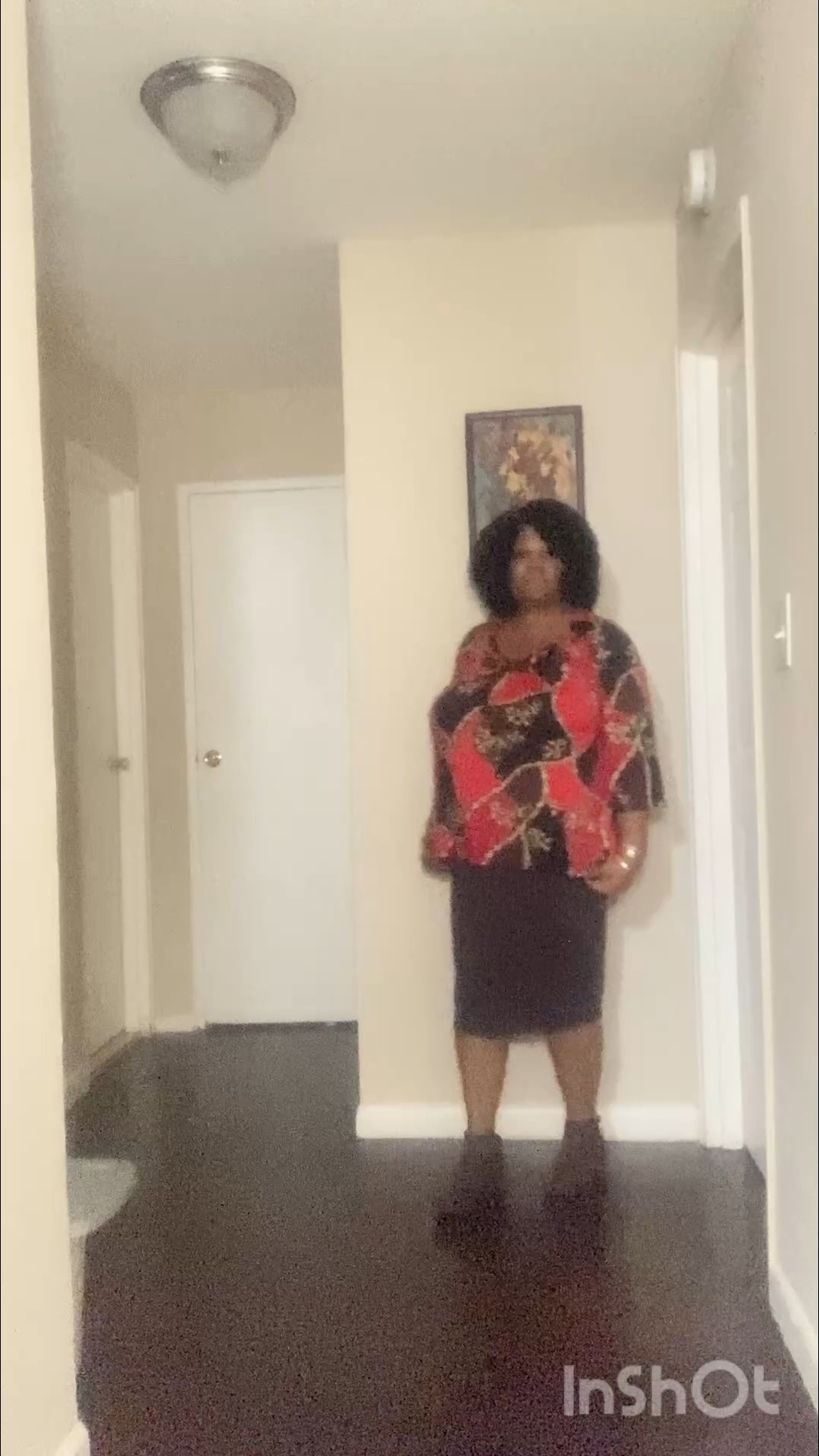 Plus size red mixed print top with straight brown skirt with brown boots

#LTKootd #LTKOver40 #LTKPlusSize