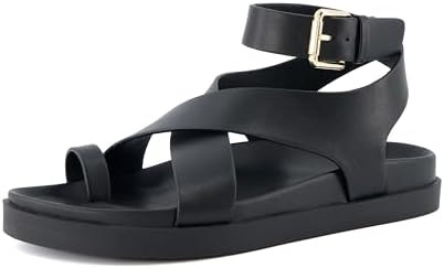CUSHIONAIRE Entry Womens Ankle Wrap Molded Footbed Sandal with Adjustable Strap | Non-Slip Outsol... | Amazon (US)