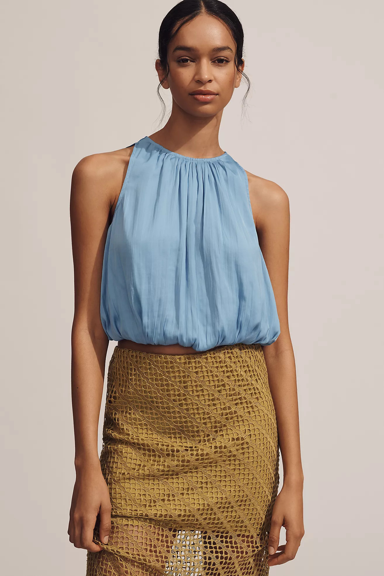 By Anthropologie Halter Crop Bubble Top | Anthropologie (US)