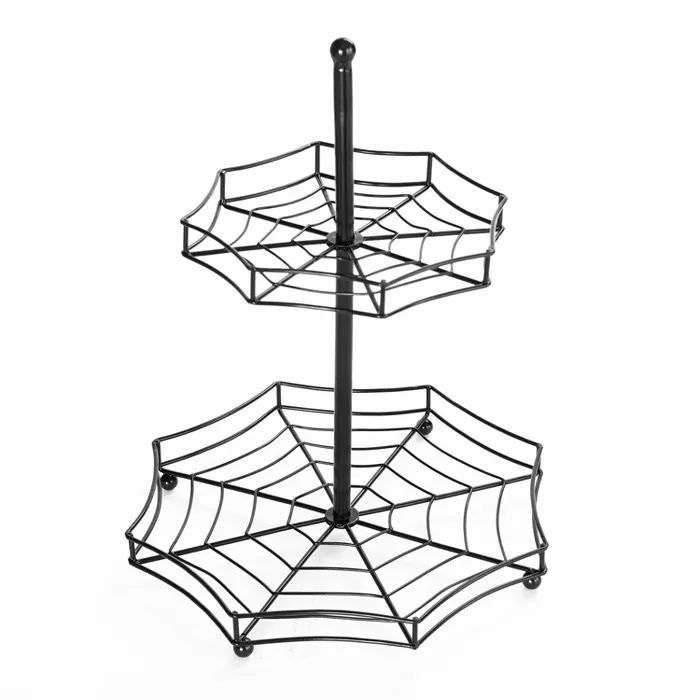 Lakeside Halloween Spider Web 2-Tier Serving Tray - Spooky Tabletop Accent | Target