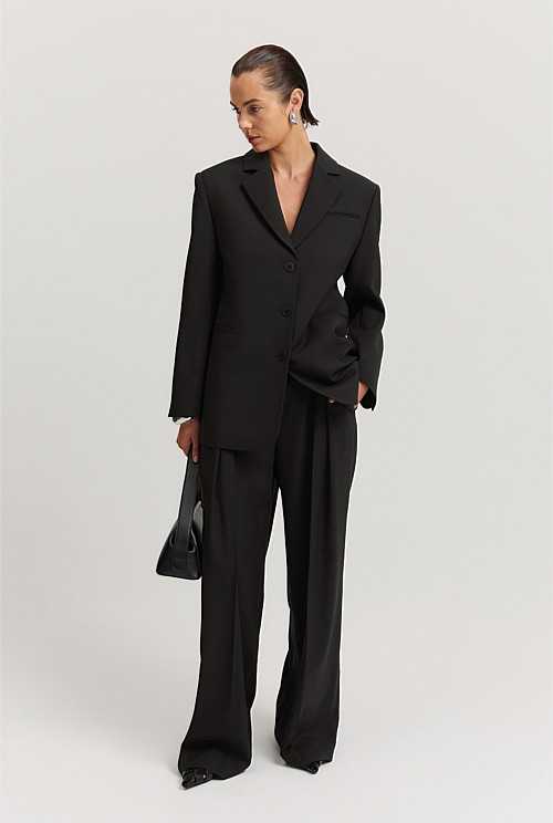 Wool Single-Breasted Blazer | Country Road