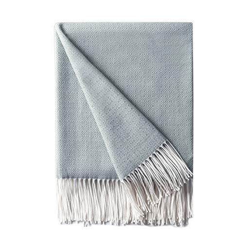 Bourina Decorative Diamond Lattice Faux Cashmere Fringe Throw Blanket Lightweight Soft Cozy for B... | Amazon (US)