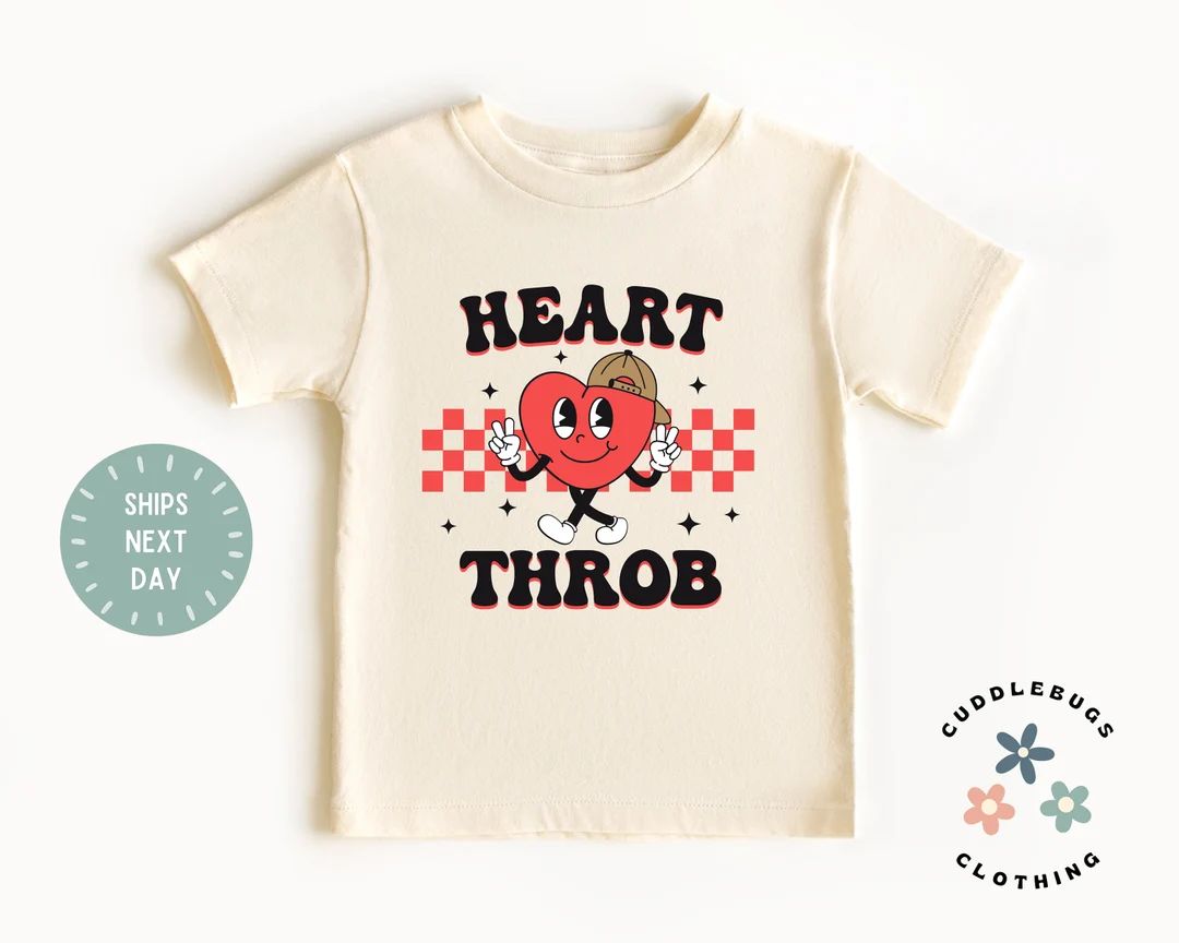 Valentines Kids Tee Retro Heart Throb Checkered Toddler Boy Shirt Boy Valentines Day Tee Toddler ... | Etsy (US)