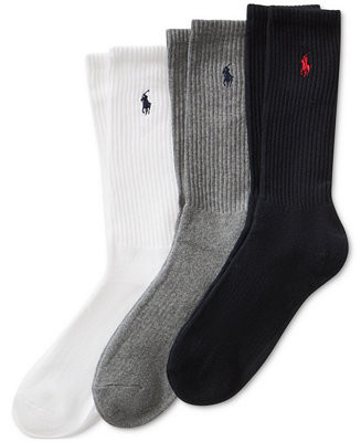 Men's 3-Pk. Extended Size Athletic Crew Socks | Macy's