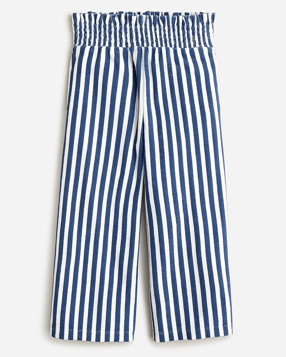 Girls' wide-leg pant in striped towel terry | J.Crew US