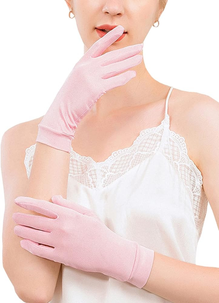 METWAY Mulberry Silk Gloves for Sleeping Women Summer Sunscreen UV Protection Thin Lightweight Pu... | Amazon (US)