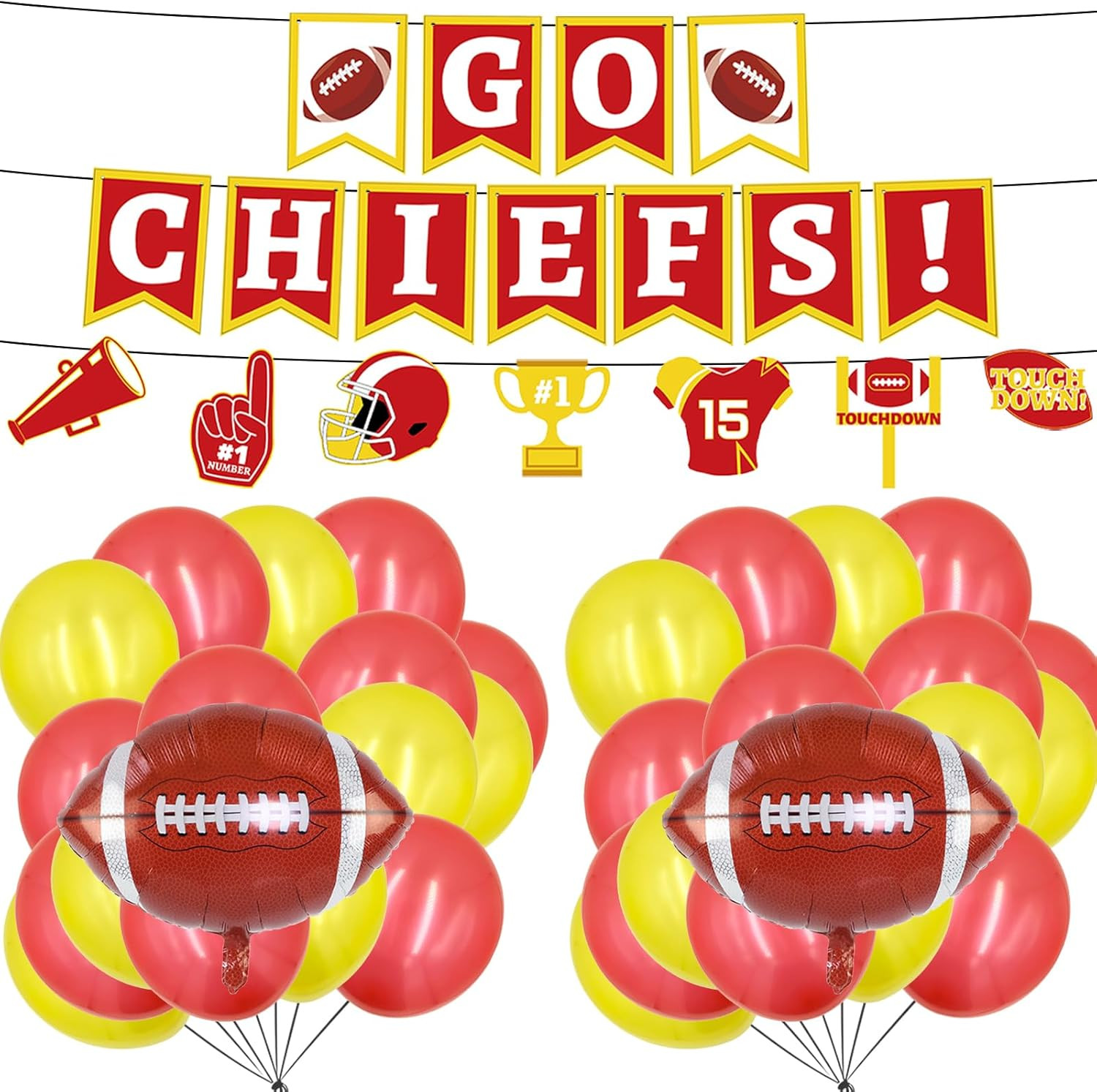 Go Chiefs Football Party Decorations, Chiefs Football Party Banner balloons for Football Touchdow... | Amazon (US)