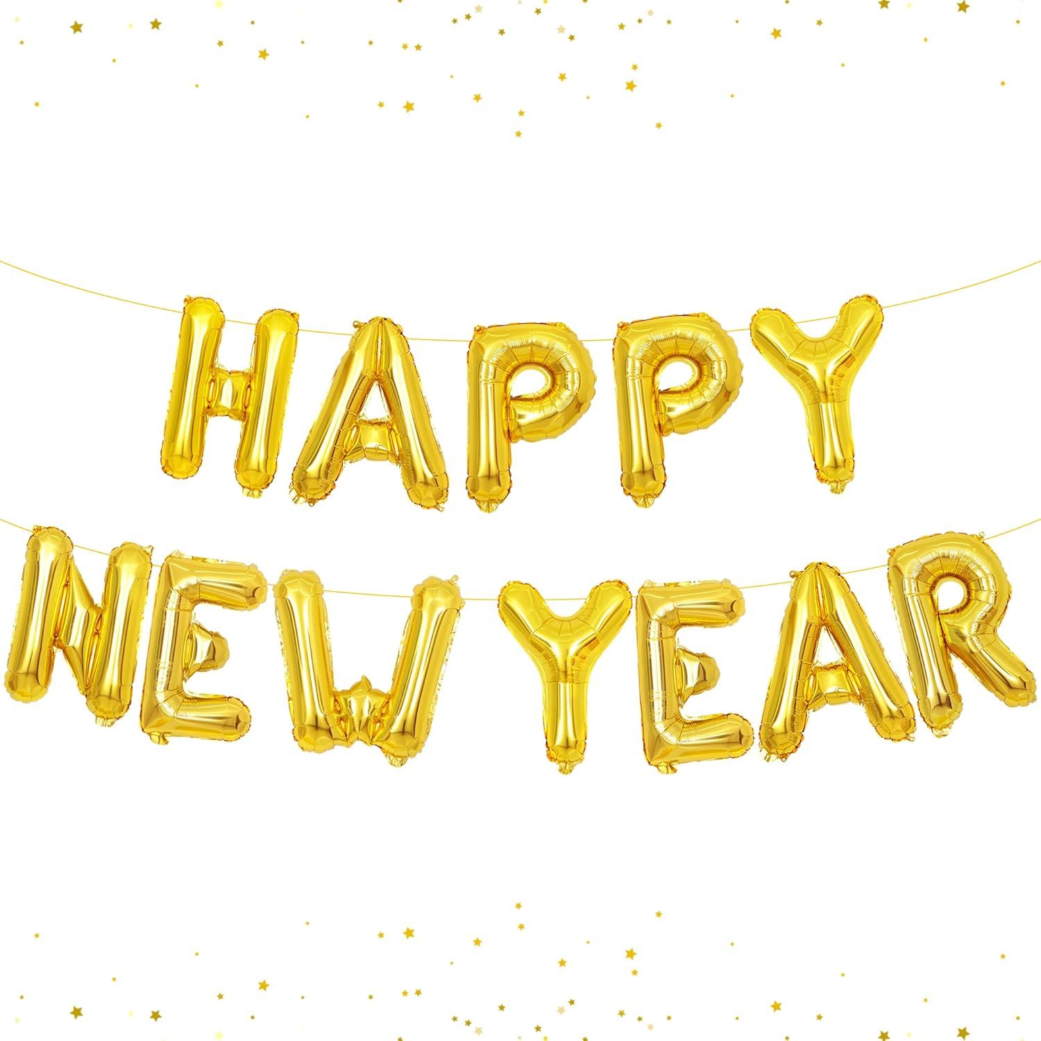 Gold Happy New Year Balloons - Foil 16 Inch, New Years Balloons | Happy New Year Decorations 2023... | Amazon (US)
