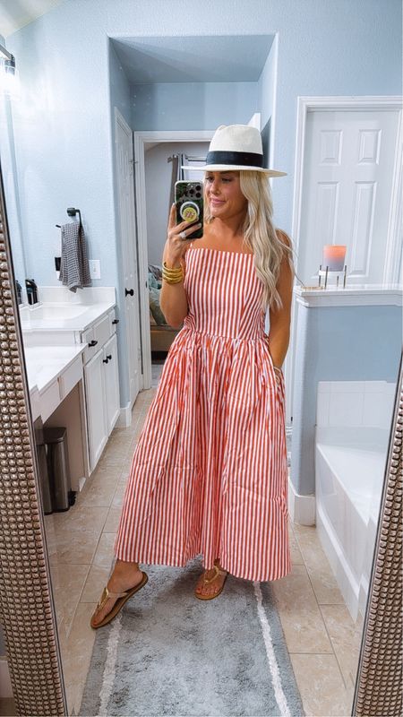 Walmart red striped maxi dress - small 
Red white and blue , Memorial Day July fourth summer workwear outfit 

#LTKMidsize #LTKSaleAlert #LTKTravel