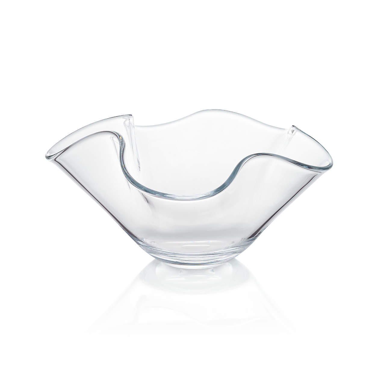 Mila Clear Glass Ruffle 11" Small Bowl + Reviews | Crate & Barrel | Crate & Barrel