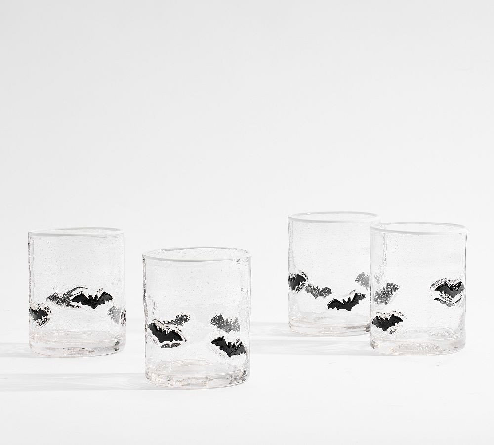Bat Icon Short Drinking Glasses, Set of 4 - Multi | Pottery Barn (US)