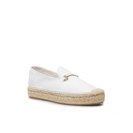 Steve Madden Women s Ellaine Leather Loafer Flatform Espadrilles WHITE LEATHER (10 WHITE LEATHER) | Walmart (US)
