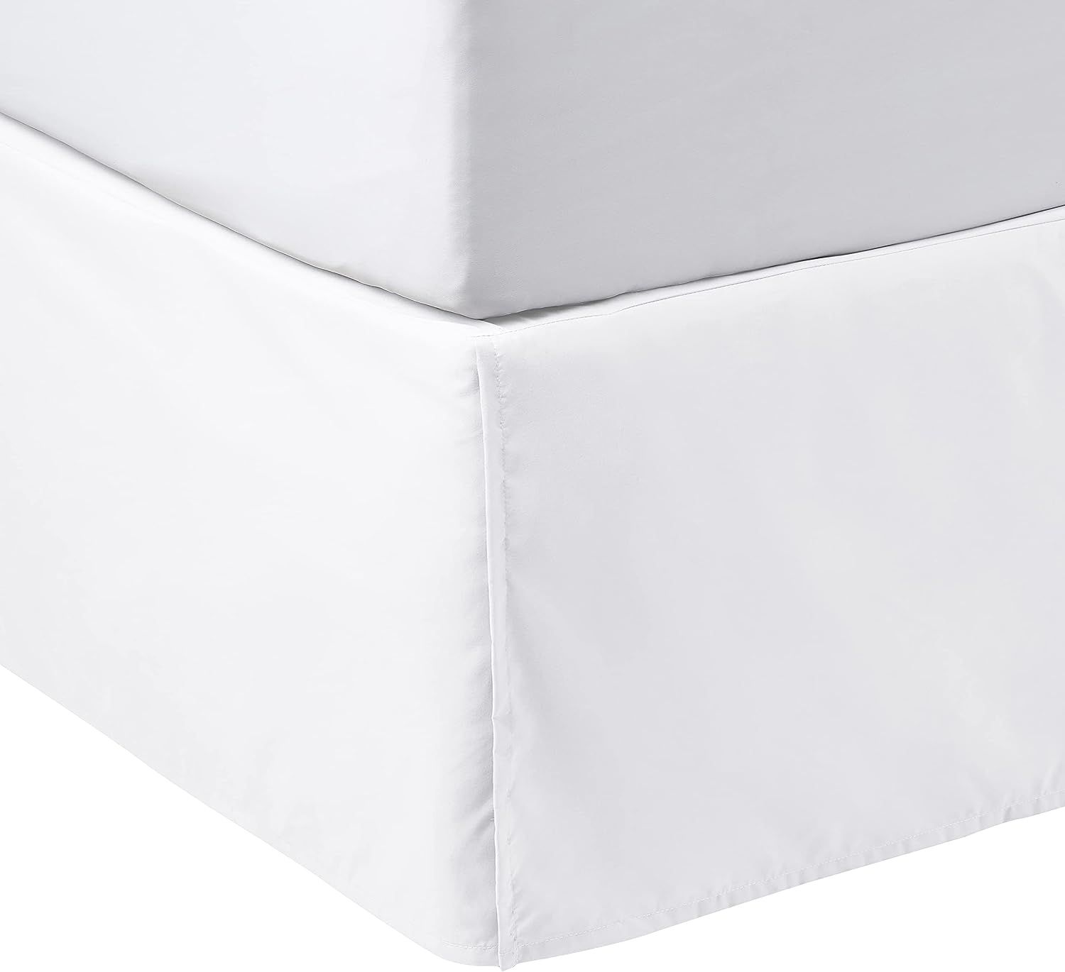 Amazon Basics Lightweight Pleated Bed Skirt, Queen, Bright White | Amazon (US)