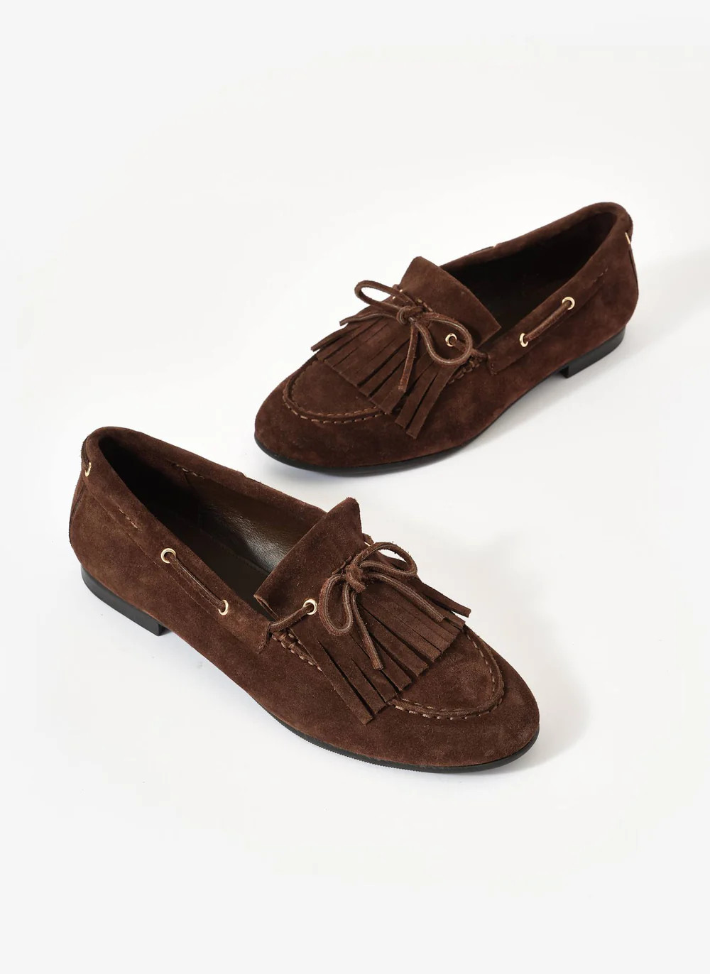 Melba Brown Suede Loafers | Mint Velvet