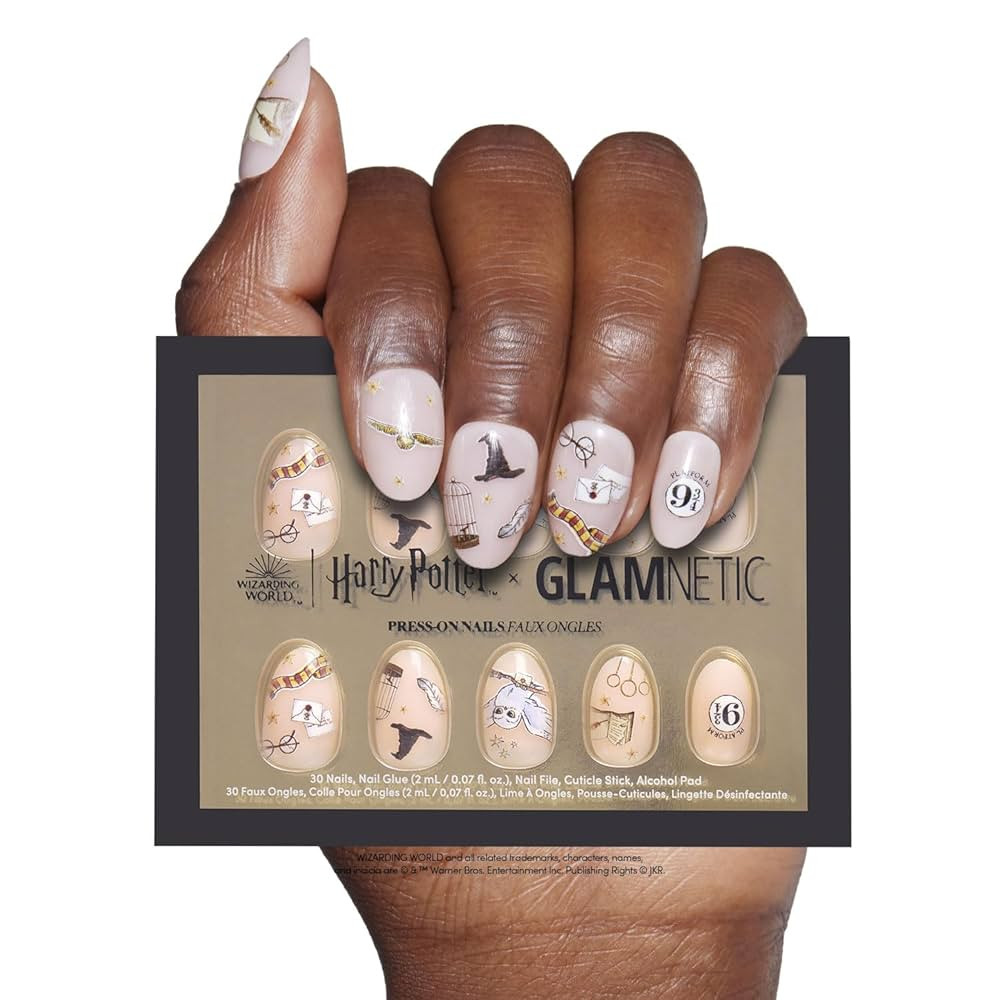 Harry Potter™ x Glamnetic Press On Nails - Hogwarts™ | Semi-Transparent Multi Graphic Short O... | Amazon (US)