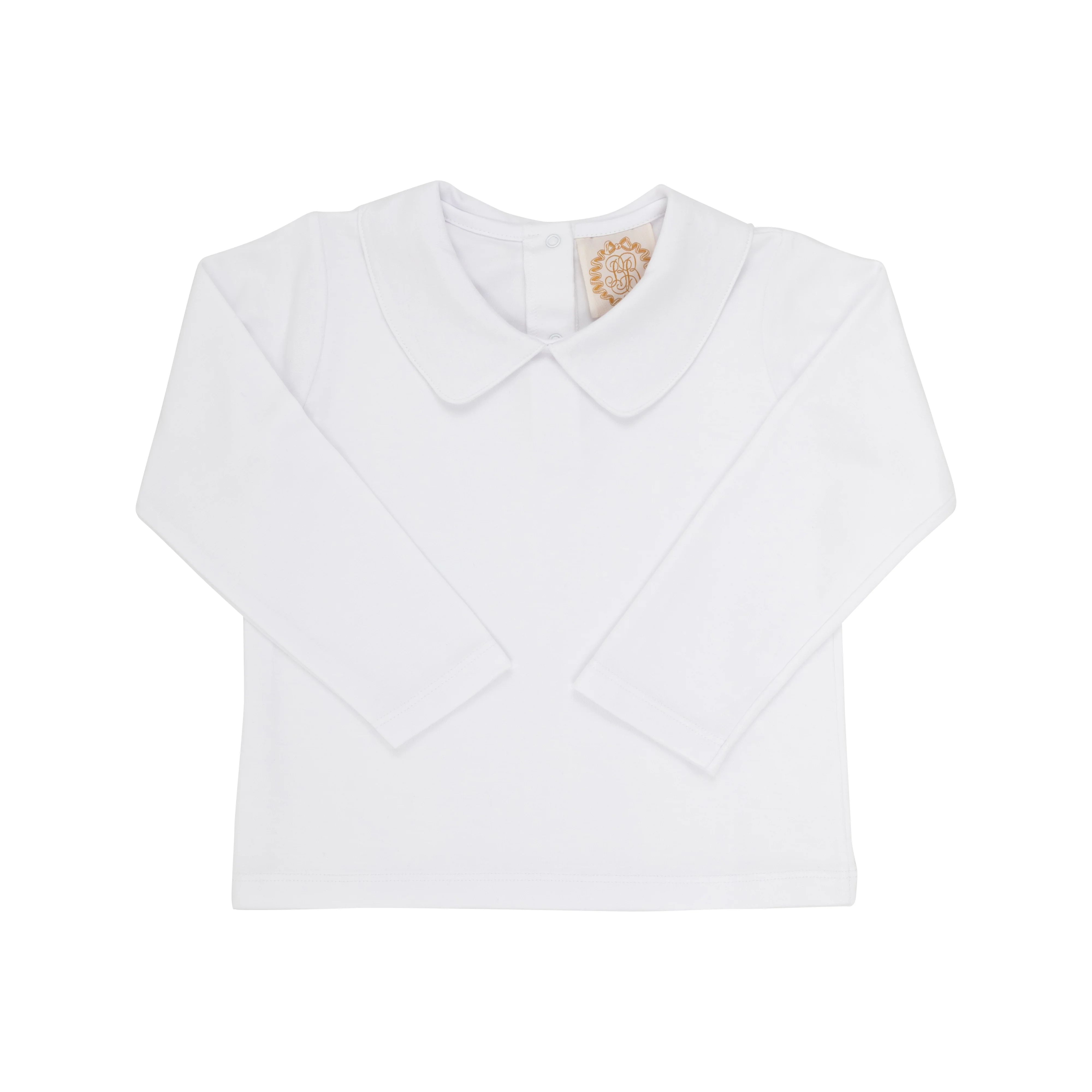 Peter Pan Collar Shirt & Onesie (Long Sleeve Pima) - Worth Avenue White | The Beaufort Bonnet Company