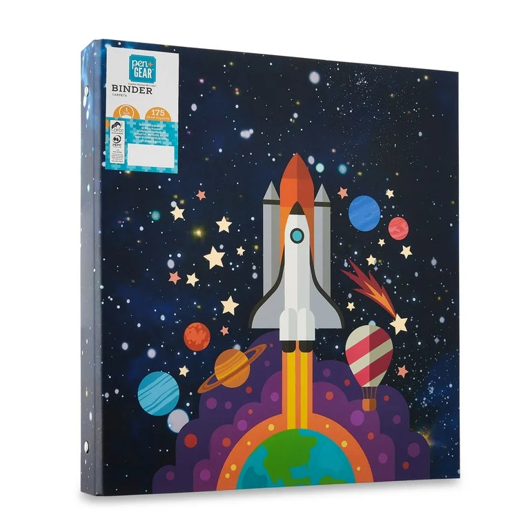 Pen+Gear 3-Ring Fashion Binder, 1" O-Rings, Space | Walmart (US)