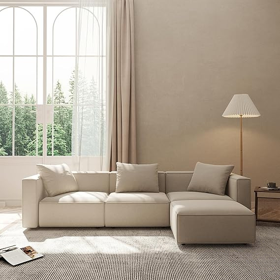 Acanva Luxury Modular Sectional Living Room Sofa Set, Modern Minimalist Style Couch with Ottoman ... | Amazon (US)