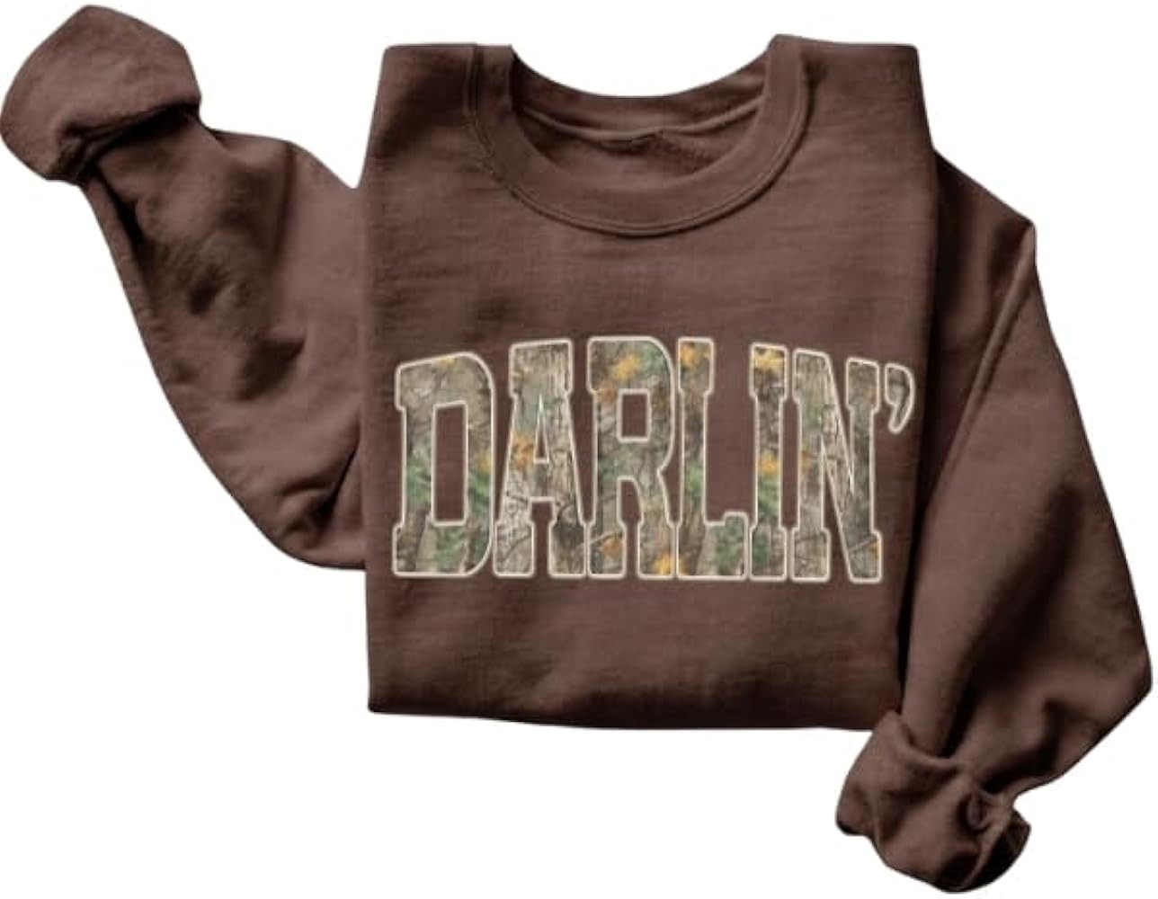 FITIN Unisex Darlin\u2019 Camo Sweatshirt for Women \u2013 Western Country Graphic Crewneck Camou... | Amazon (US)