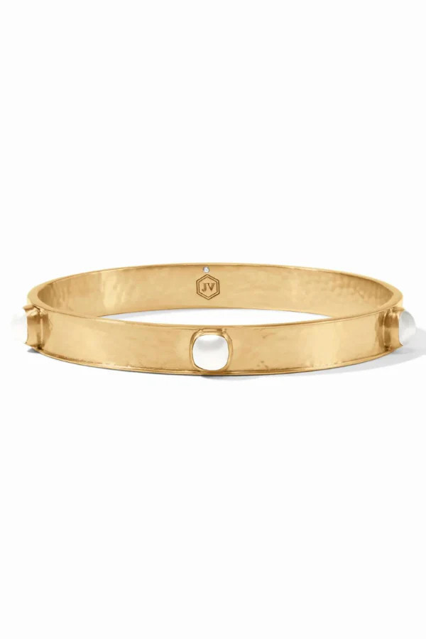 Catalina Stone Bangle - Gold/Pearl | Julie Vos | RESTOCK | The Willow Tree