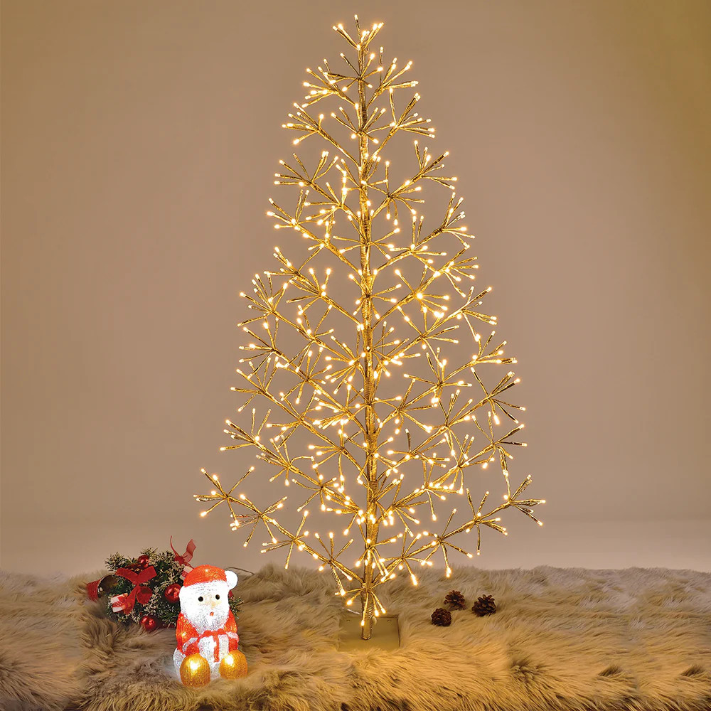Artificial Christmas Tree Light with Silver and Golden Finish | E Home International Inc
