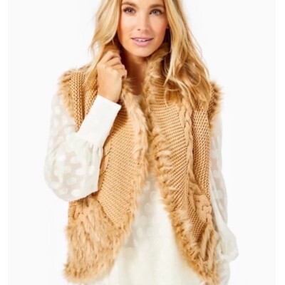 Lilly Pulitzer Torini Sequin Vest Heathered Latte Metallic  | eBay | eBay US