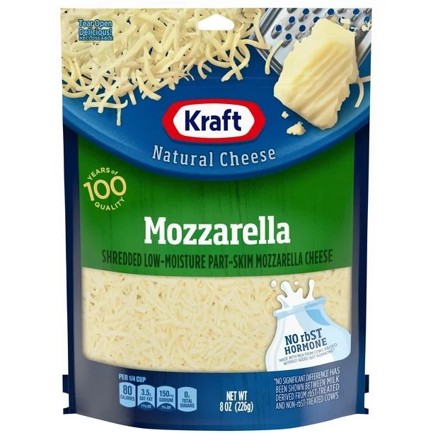 Kraft Mozzarella Shredded Cheese, 8 oz Bag - Walmart.com | Walmart (US)