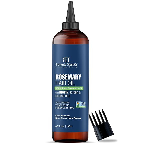 Botanic Hearth 100% Pure Rosemary Oil For Hair Growth (6.7 fl oz) Infused With Biotin, Jojoba & c... | Amazon (US)