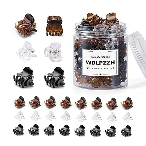 48pcs Mini Hair Claw Clips for Women Girls, Small Tiny Hair Clips Claws Little Plastic Jaw Clamps... | Amazon (US)