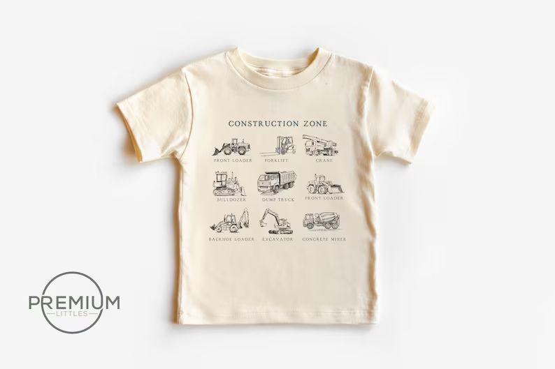 Construction Zone Toddler Shirt Natural Color 100% Premium Cotton Toddler Shirt or Onesie® - Ets... | Etsy (US)