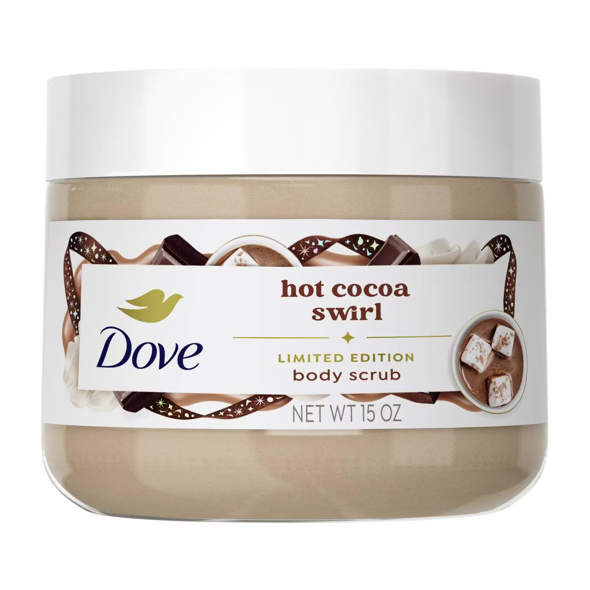 Dove Beauty Limited Edition Holiday Treat Body Scrub - Hot Cocoa Swirl - 15oz | Target