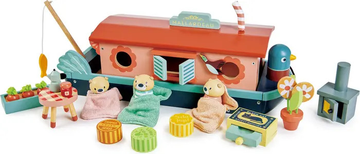 Tender Leaf Toys Little Otter Wooden Canal Boat Playset | Nordstrom | Nordstrom