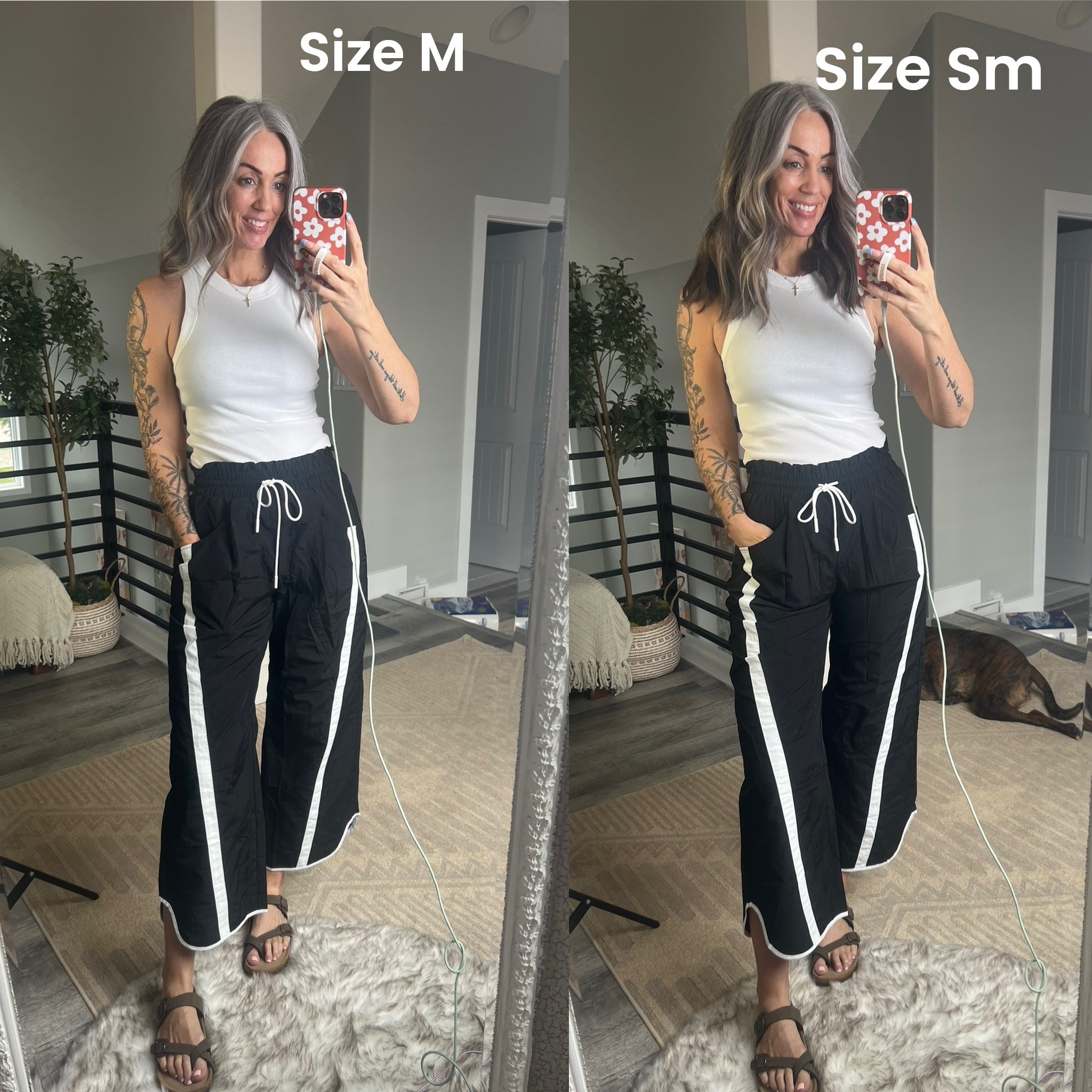 I’m in between size M and Sm these days so I often order both sizes and keep the one that fits best! I honestly like how both of these pants fit but think small is maybe a little more flattering. I’m 5’8, 140ish lbs. In the tank I’m wearing size Sm  

#LTKMothersDay #LTKmomlife #LTKOver40