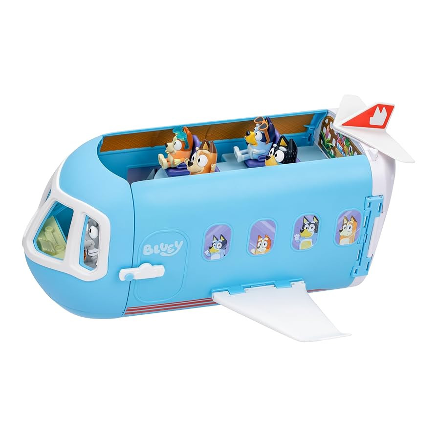 Amazon.com: Bluey 3-in-1 Transforming Airplane Toys for Kids Playset, Turns into Resort & Boat, A... | Amazon (US)