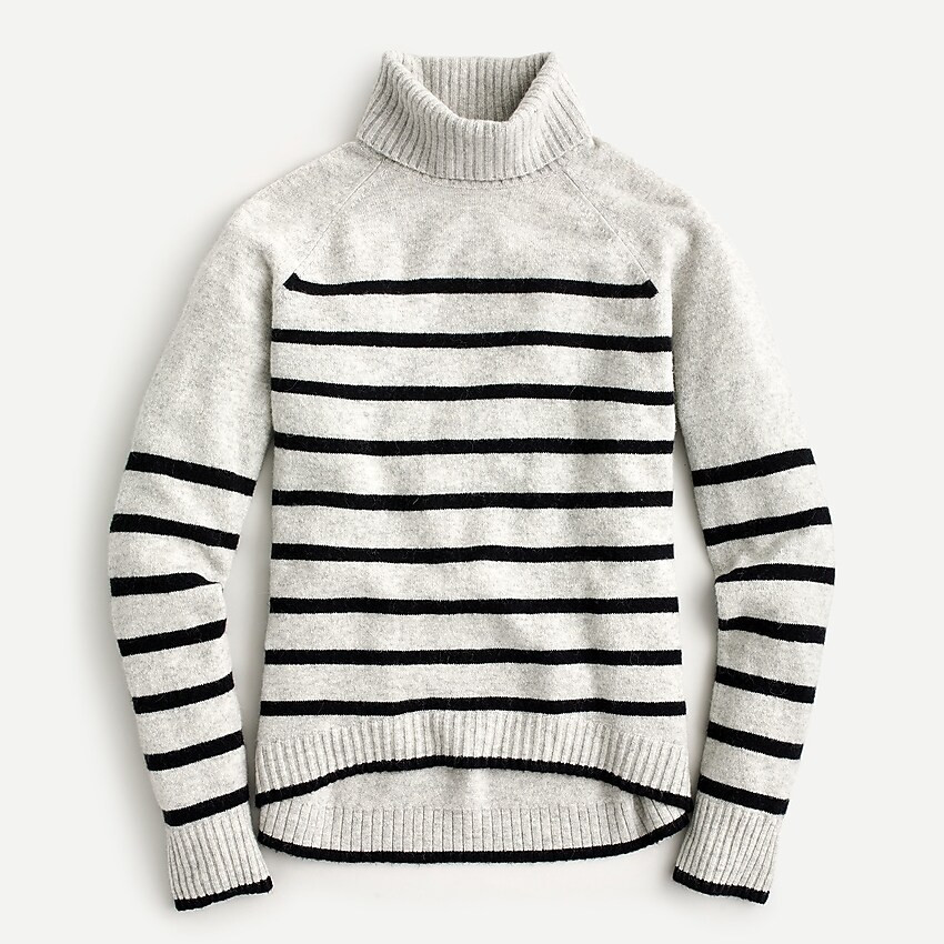Tipped turtleneck sweater in striped supersoft yarn | J. Crew US