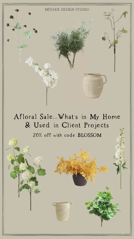 Afloral Sale…what’s in my home & used in client projects. 

Faux florals, artificial flowers, greenery, stems, home decor, spring decor,

#LTKhome #LTKsalealert #LTKunder50