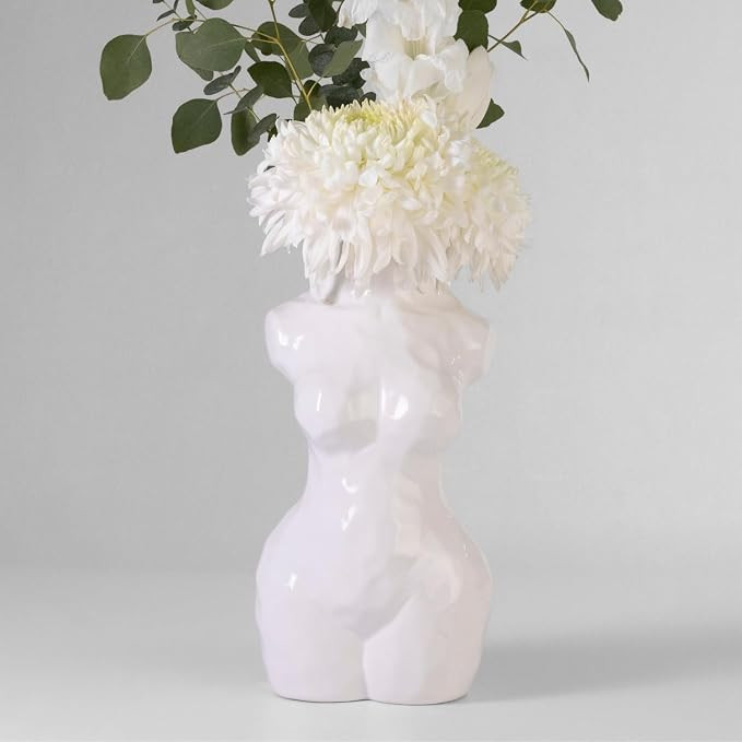 Female Body Vase, Clean Girl Aesthetic Room Decor, Modern Home Decor Ceramic Flower Vase for Livi... | Amazon (US)