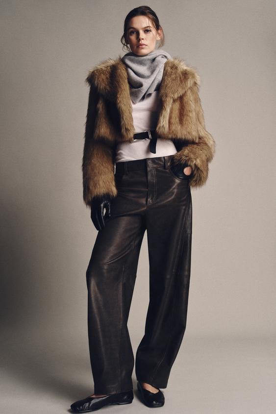 ZW COLLECTION FAUX FUR CROPPED JACKET | Zara US