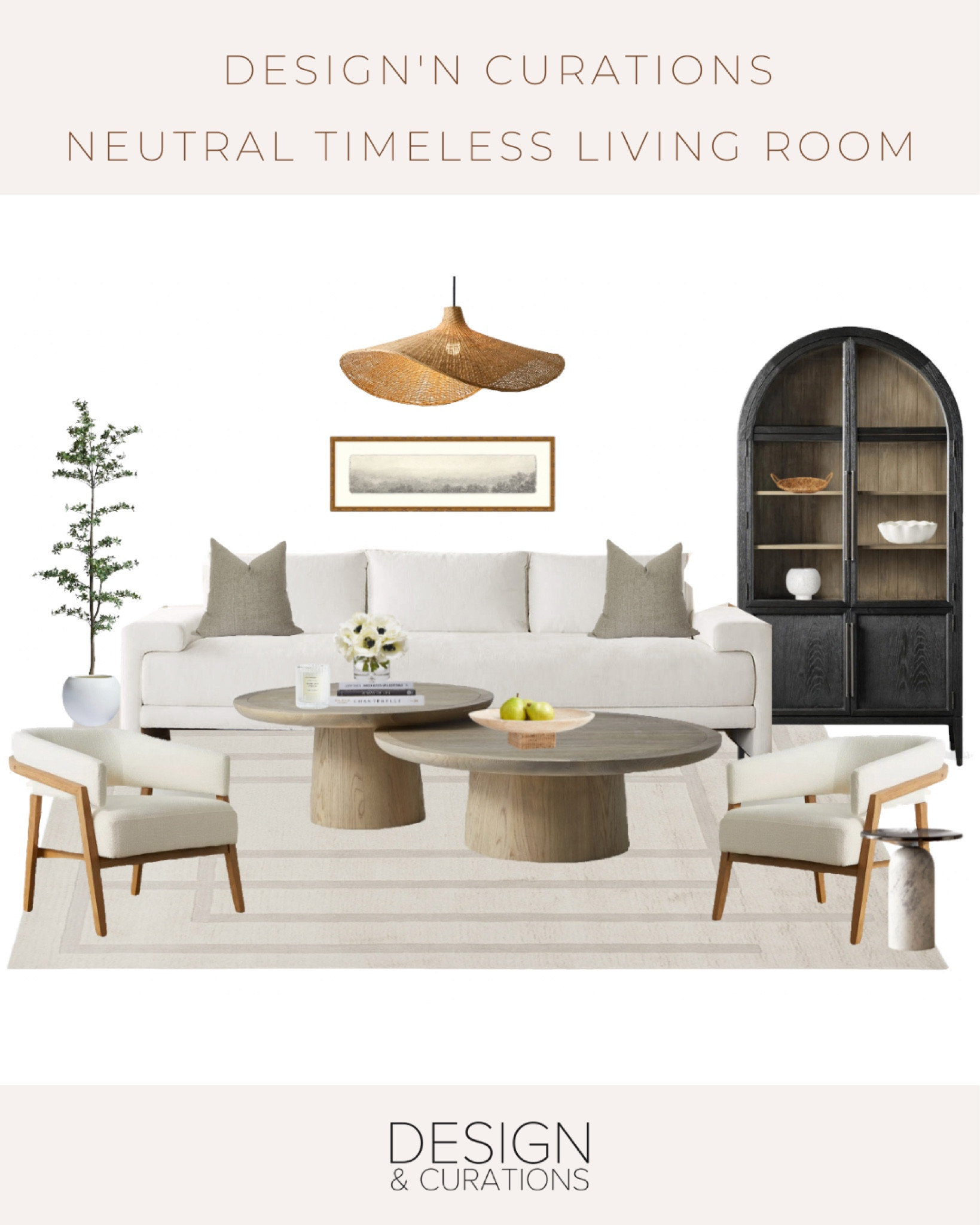 Design Curation Board: Living Room
here it is, a living room design board curated with our signature style. Get ready for a neutral and calming space filled with various elements like rattan, wood, marble, and lush greenery. 🌿✨

Whether you're looking for a complete living room makeover or simply want to refresh your current space, this design board has something for everyone. 
#LivingRoomDesign #InteriorInspiration #NeutralPalette #HomeDecor #LTKShop #DesignBoard #InteriorDesign #LivingRoomMakeover

#LTKhome #LTKFind