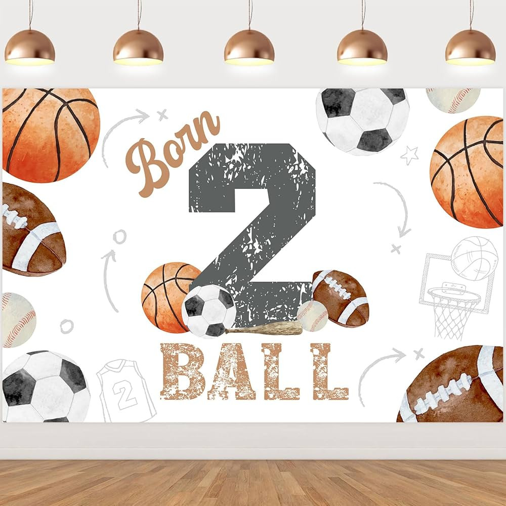 Born Two Ball Birthday Decorations Sports Theme 2nd Birthday Party Decorations with Born 2 Ball B... | Amazon (US)