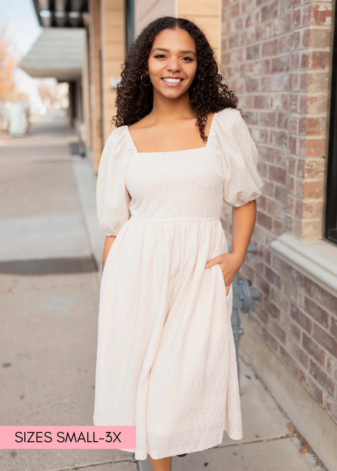 Atlas Cream Square Neck Dress | My Sister's Closet Boutique