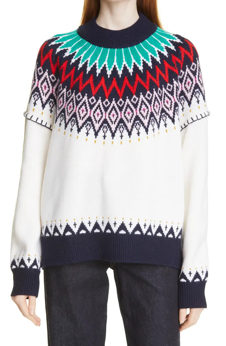 Fair Isle Merino Wool Mock Neck Sweater | Nordstrom