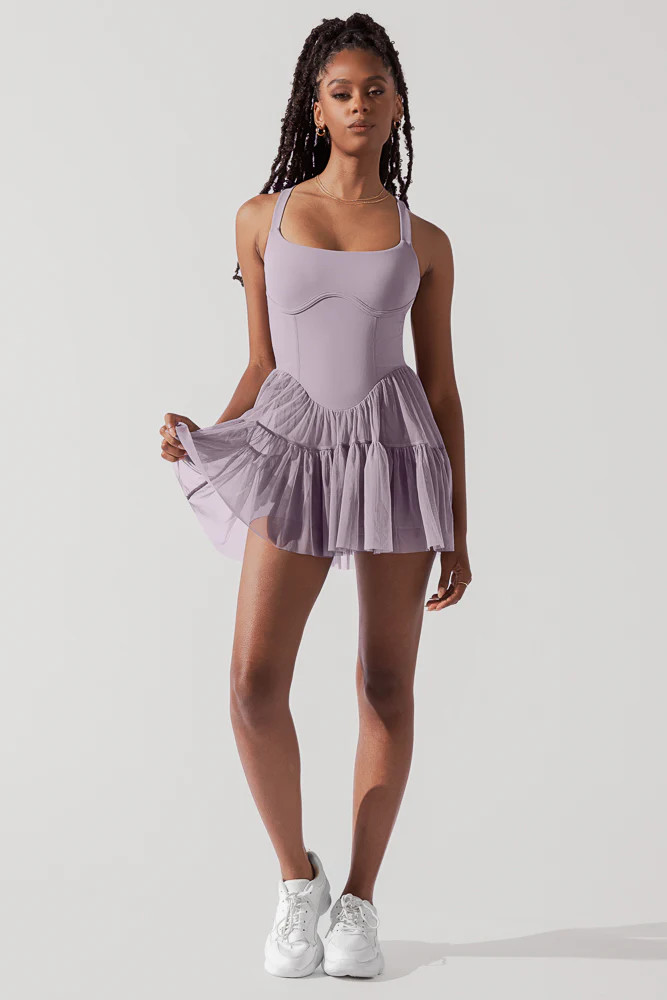 Corset Pirouette Dress - Dusty Mauve | POPFLEX