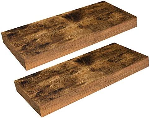 HOOBRO Floating Shelves, Wall Shelf Set of 2, 15.7 inch Hanging Shelf with Invisible Brackets, for B | Amazon (US)