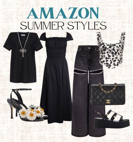 Black dress. Summer outfit. Summer dress. Wedding guest dress. Iconic outfits. Black shoes. Chanel. Bows. Amazon finds. Amazon fashion. Amazon must haves. Luxury  

#LTKtravel #LTKstyletip #LTKwedding